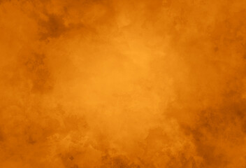 orange background texture in old vintage autumn or halloween paper design with abstract watercolor blotches and antique grunge