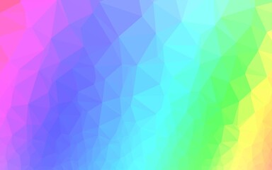 Light Multicolor, Rainbow vector shining triangular background.