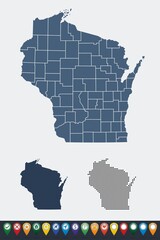 Set maps of Wisconsin state