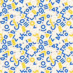 Seamless colorful geometric pattern. Fashion 80-90s. Hipster Memphis style.