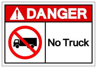 Danger No Truck Symbol Sign, Vector Illustration, Isolate On White Background Label .EPS10