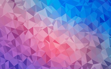 Light Blue, Red vector polygonal background.