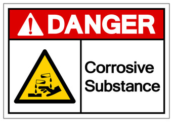 Danger Corrosive Substance Symbol ,Vector Illustration, Isolate On White Background Label. EPS10