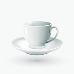 Vector white realistic empty cup isolated on white background