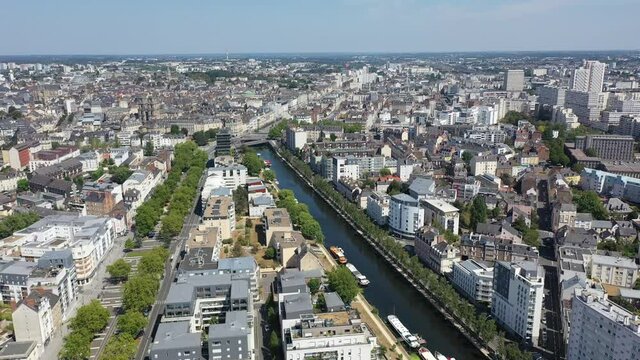 Scenic view of the city of Rennes in the Brittany region. France