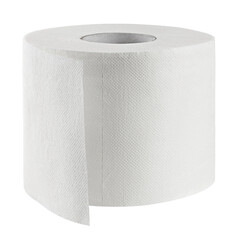 Toilet paper isolated on white background, clipping path, full depth of field