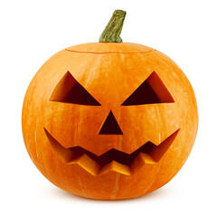 Halloween pumpkin isolated on white background, clipping path, full depth of field