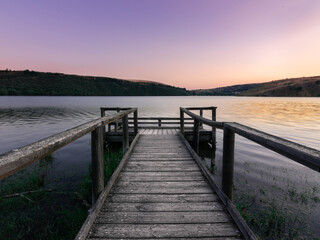 Fototapeta premium Muelle Lago, anocheciendo
