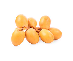 Date fruits isolated on white background.