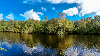 Fototapeta premium The landscape of New Tampa and Hillsborough river in Florida