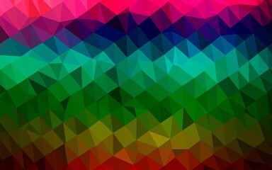 Dark Multicolor, Rainbow vector low poly layout.