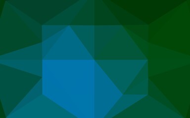 Dark Blue, Green vector abstract polygonal cover.