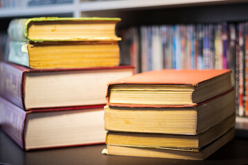stack of old books