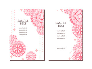 Fototapeta premium ダリアの花のフレーム、水彩風、シンプルで可愛い