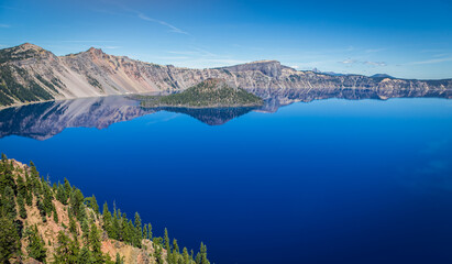 Beautiful Clear Day on Crater Lake, Crater Lake National Park, Oregon