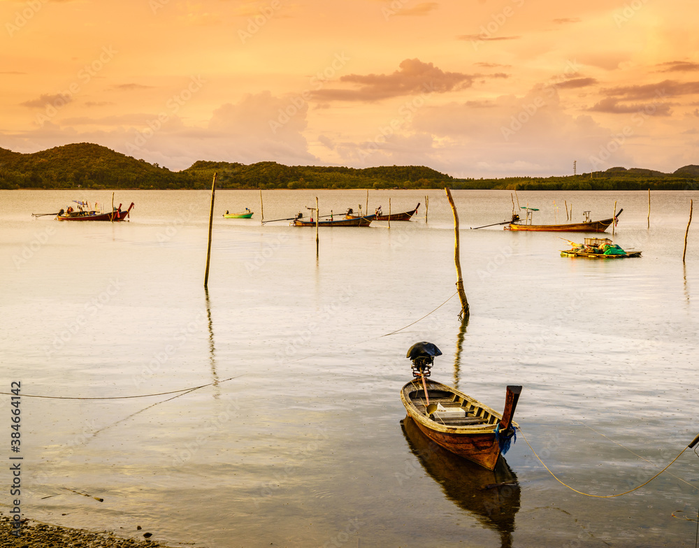 Canvas Prints Boats at fishing village in Thailand