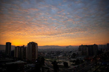 Fototapeta premium sunset over the city