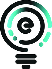e Initial lightbulb logo concept vector. idea, solution, creative, innovative, inspiration icon