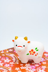 2021年干支の牛（丑、うし）年賀状素材