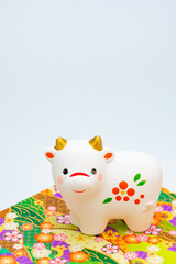 2021年干支の牛（丑、うし）年賀状素材