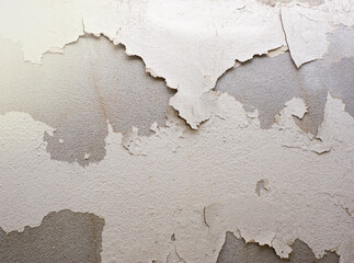 Concrete walls with paint peeling, poor paint quality, light fair