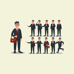 businessman character set design - vector illustration