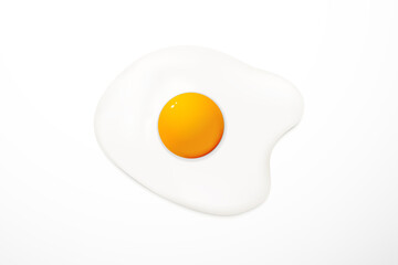 Fried egg realistic vector illustration isolated in white background