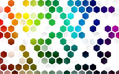 Light Multicolor, Rainbow vector template in hexagonal style.