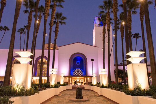 Los Angeles Union Station At Night