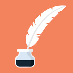Classic Feather Quill with Ink.