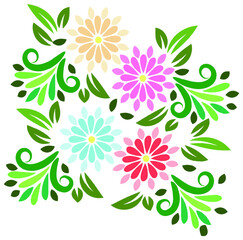 Seamless Stained Glass Flower Pattern - Textile - Background - Wallpaper
