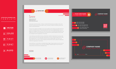 Fototapeta na wymiar Professional letterhead and business card design layout. Fully editable template.