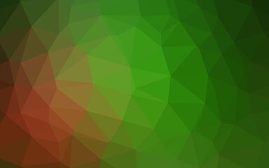 Fototapeta na wymiar Light Green, Red vector shining triangular pattern.