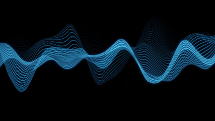 music abstract equalizer sound visualization 3D rendering