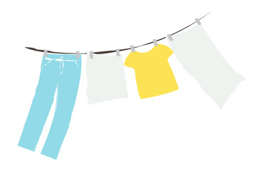 illustration of laundry with brush