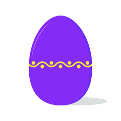 Easter egg. Vector cartoon illustration in flat style. Isolated object on white.
