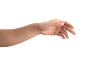 A casual hand in front of white background