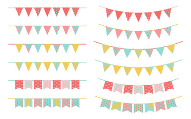Obraz premium Set of colorful garlands, vector illustration
