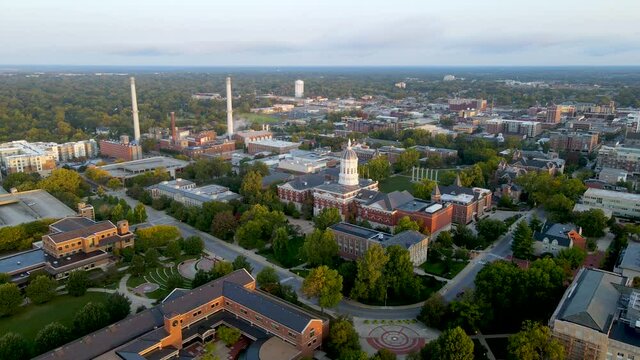 College Campus of Mizzou - University of Missouri in Columbia. Aerial Drone