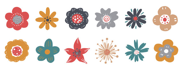 Set of flower, vector illustration.