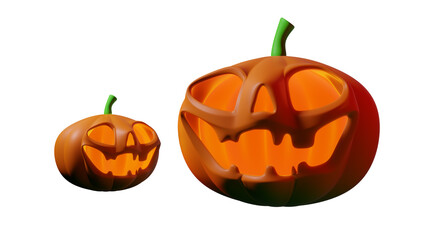 Halloween pumpkin isolated on white background with clipping path