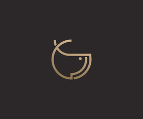 Abstract luxury whale logo design template © Putri_std
