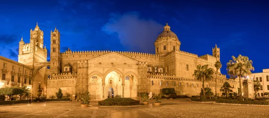 Selbstklebende Fototapeten Palermo Palermo Cathedral Duomo di Palermo at night in Palermo, Sicily, Italy.  © Mazur Travel