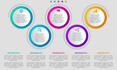 Infographic design on the grey background