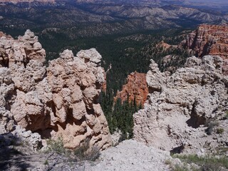 Medium wide scenic view from the Rainbow Point at Bryce Canyon National Park in Utah.
