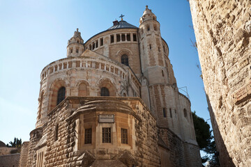 Fototapeta premium Dormition Abbey on Mount Zion in Jerusalem, Israel