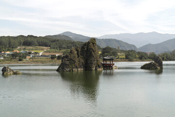 Fototapeta na wymiar Landscape of Dodamsambong in Danyang-gun, South Korea