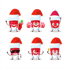 Santa Claus emoticons with cranberry juice cartoon character