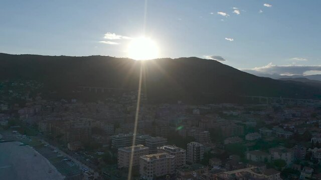 Drone shot of the skyline of Andora