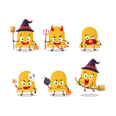 Halloween expression emoticons with cartoon character of gold bell